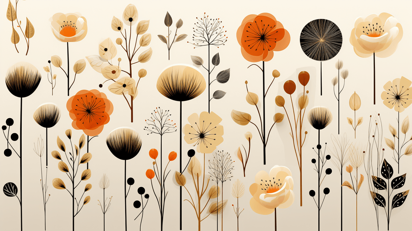 boho scandinavian botanical art