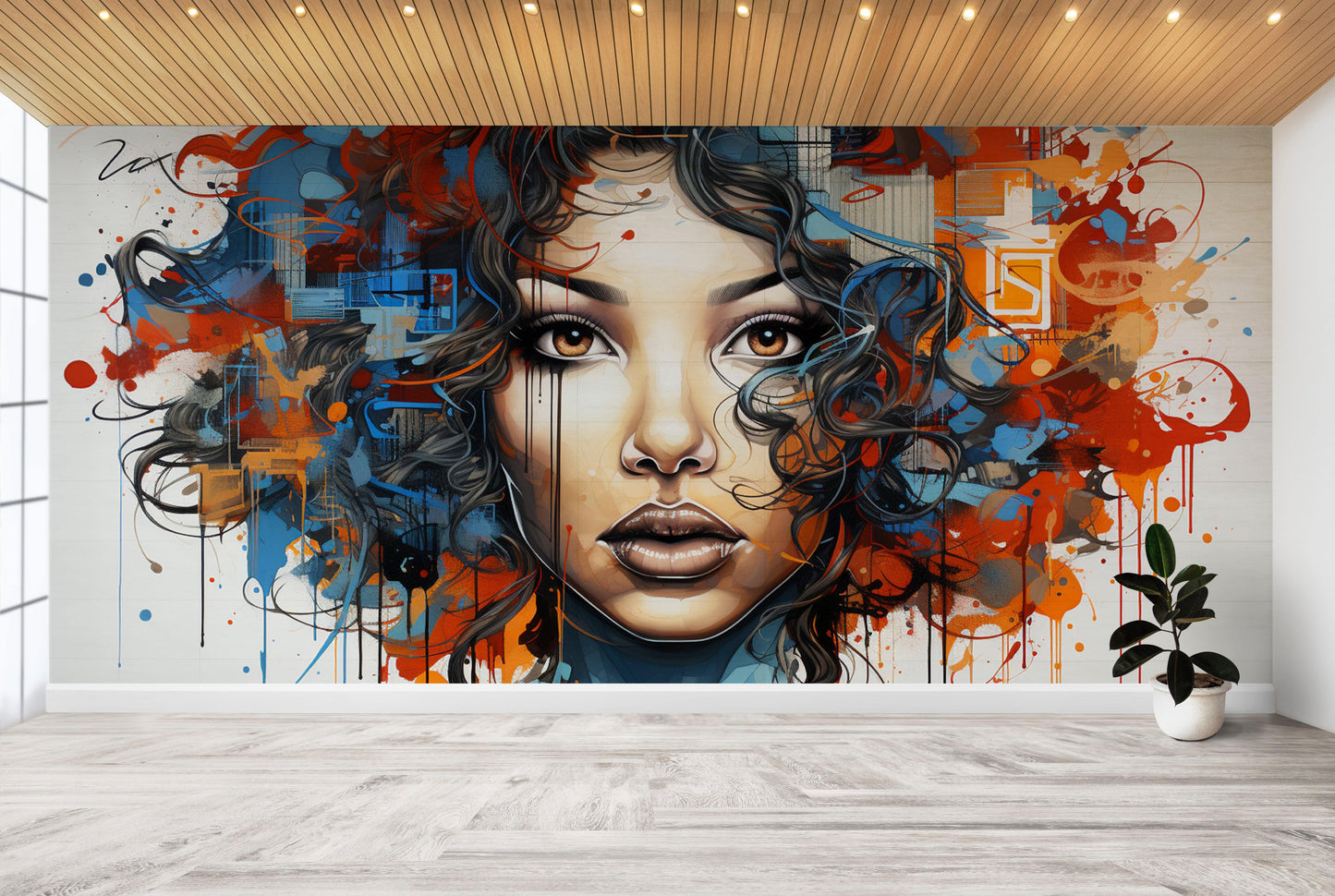 graffiti design that features unity and 100 peop 24