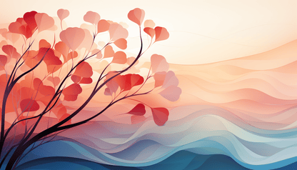 Serene Abstract Tree Landscape Wall Mural