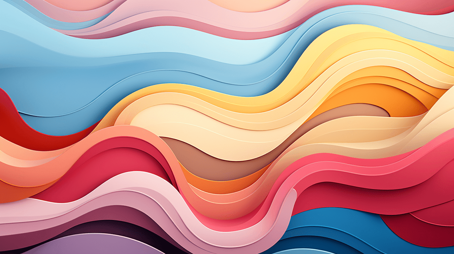 vibrant rainbow wave abstract wall mural